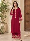 Embroidered Crimson 2-Piece Suit