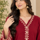Embroidered Crimson 2-Piece Suit