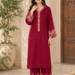 Embroidered Crimson 2-Piece Suit