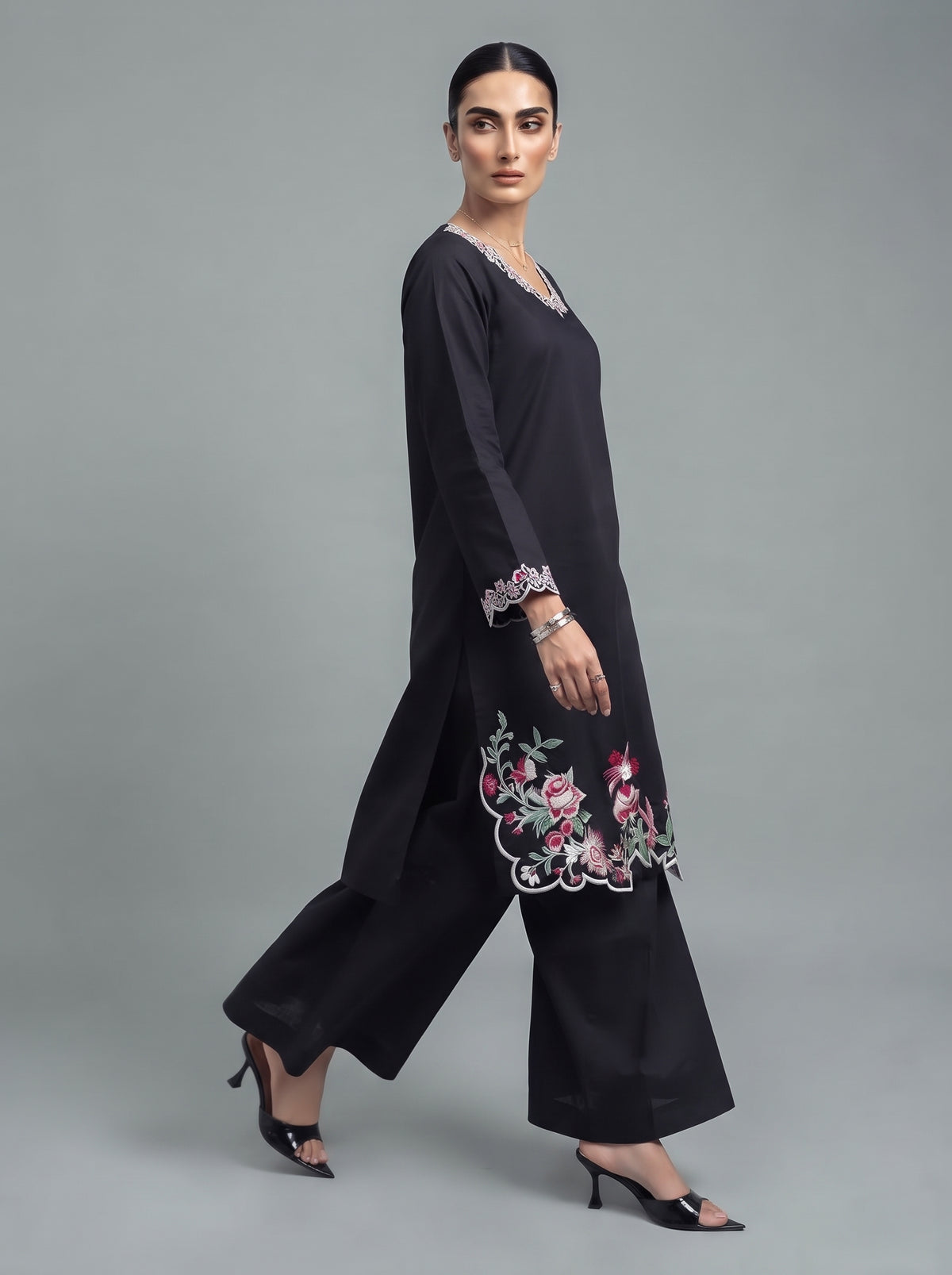 Embroidered Black Cutwork - 2 Piece Suit