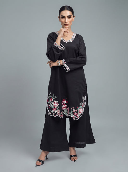 Embroidered Black Cutwork - 2 Piece Suit