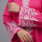 Embroidered Hot Pink 2-Piece suit
