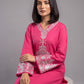 Embroidered Hot Pink 2-Piece suit